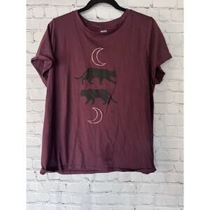 Sonoma Maroon Cat T-shirt Plus Size XXL